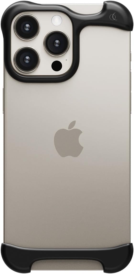 Arc Pulse Compatible with iPhone 16 Pro Max Phone Case (2024), Minimalist Protective Shock Absorption Aerospace Grade Aluminum Shells + Elastomer Inlays Slide on Fit 6.9 inch Matte Black
