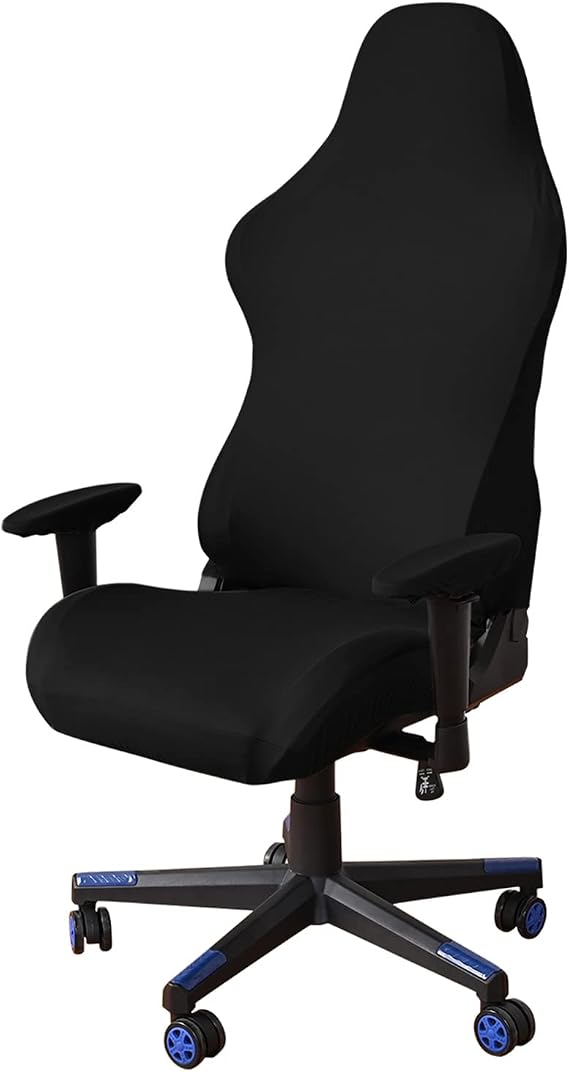 Gaming Chair Covers Slipcovers with Armrest Covers,Cat Proof, Black | Cat Scratch Proof, Stretch Breathable Armrest Protector Anti Scratch Fit for Big and Tall for Reclining Racing Game Chair