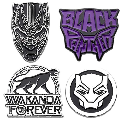 Marvel Black Panther Wakanda Forever 4-Piece Collectible Enamel Pin Set