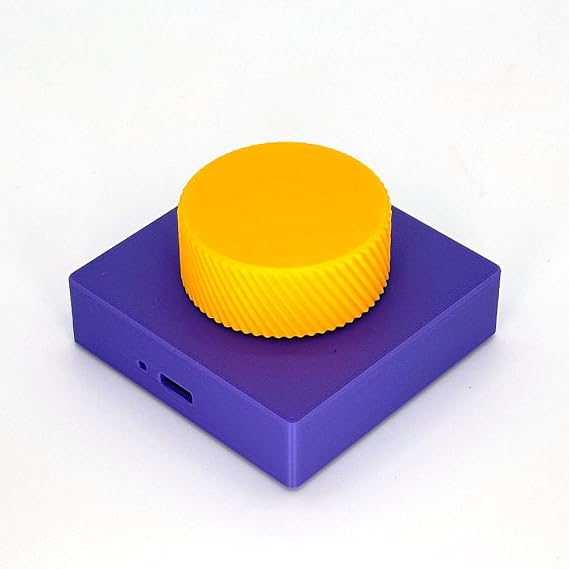 Bluetooth Media Control Knob, Controller for PC/Gaming/Home Audio/Desktop,Multi-Function Button with Adjustment,Wireless Volume Controller for Windows, Android, iOS, macOS (Mysterious Purple)