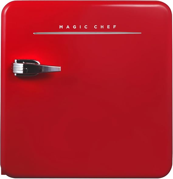 Magic Chef 17.5 in. 1.6 cu.ft. Retro Mini Refrigerator in Red, Without Freezer