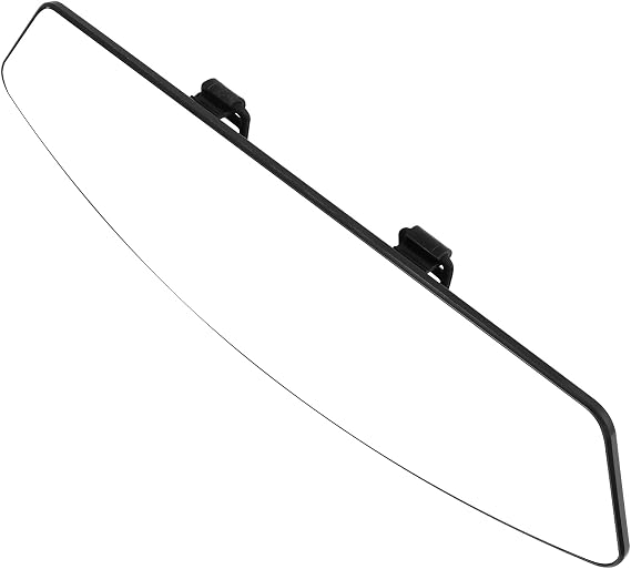 Rear View Mirror,Trapezoid Anti-Glare HD Mirror Universal Car Interior Rearview Blue Mirror with Tie for Refit (12.6", White)