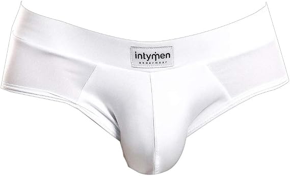 Intymen Mens Sexy Sheer Breathable Soft Femme Brief Enhancing Pouch Soft Underwear White