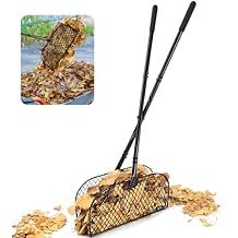 CAROD Leaf Grabber Rake with Long Handle, Lightweight Metal Leaves Rakes, Leaf Collector for Gardening, Leaf and Grass Picker Upper, Efficient and Labor-Saving Yard Rake Leaf Grabber No Bending Over