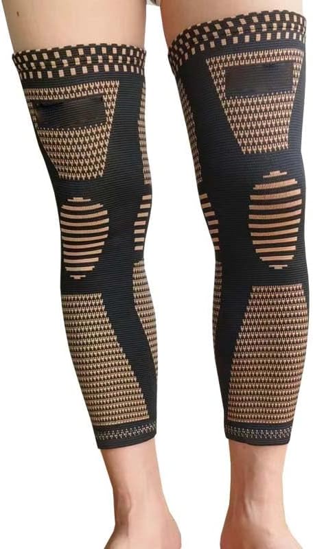 WEERSHUN Extended Knee Compression Sleeve, Knee Support Brace for Running and Work Out, Breathable Full Leg Compression Sleeve, Maximum Support, Compression & Stability