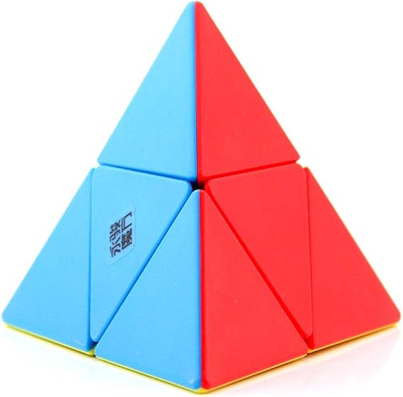 YongJun YJ 2x2 Pyramid Smooth Twist Cube Pyraminx 2x2x2 jinzita Cube Puzzle Triangle Four-axis Tetrahedron Puzzles Pyraminx MultiColor Stickerless