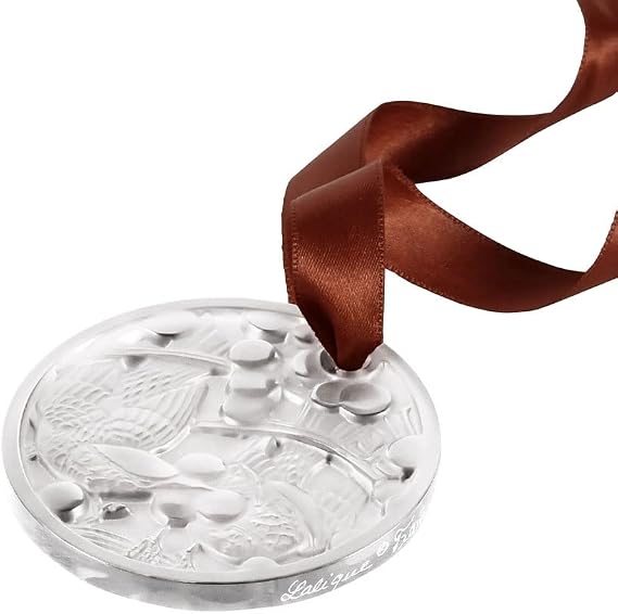 2021 Lalique Merles et Raisins, Christmas Ornament - White Crystal