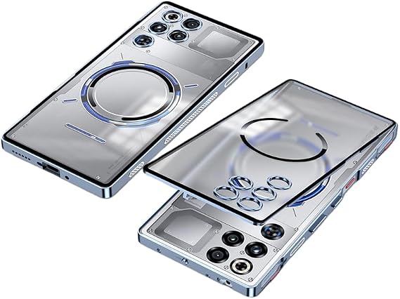 Red Magic 11 Pro Bumper Aluminum Matte Texture with Translucent Back Panel Magnetic Ring Case for Red Magic 11 Pro+ Camera Lens Protection Shockproof Metal Metal Cover Blue