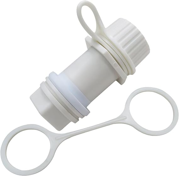Cooler Replacement Threaded Drain Plug, Threaded Drain Plug with Plastic Tethered Cap for Ice Chest Update by Icelily