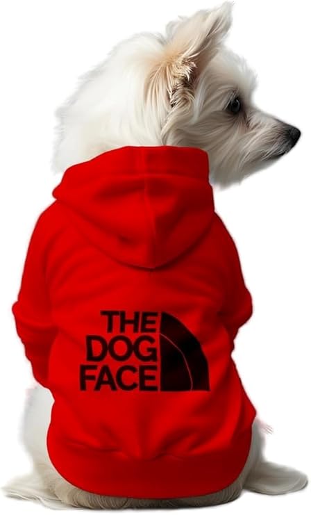 Kedi ve Köpek Kıyafeti & Elbisesi Kırmızı Hoodie The Dog Face L