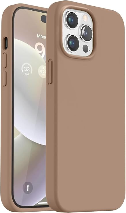 iPhone 14 Pro Max ile Uyumlu İçi Kadife Lansman Silikon Kılıf – Kamera Korumalı, Darbe Emici, Premium Yumuşak Kapak Kahverengi
