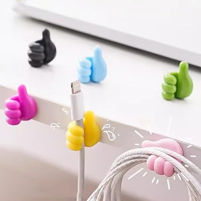 Creative Cable Clips, Adhesive Cord Holder - 10 Packs, Under Desk Cable Management, Phone Charger Wire Organizer for Desk, Nightstand, Computer, Home, Office, Car