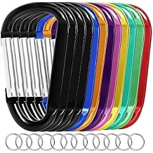 12PCS Carabiner Keychain Clip - 3" Aluminum Caribeener Key Clip,D Ring Shape Nonlocking Carabeaner Hook Buckle,Multi-Function Spring Snap Key Clips Tool for Home,Camping,Hiking,Traveling,Backpack