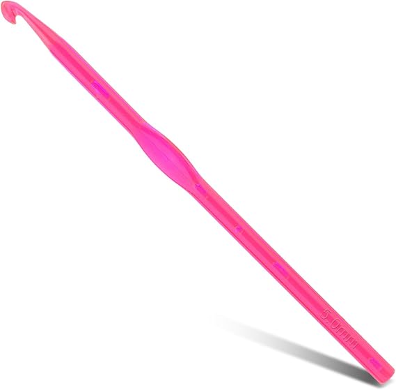 QMNNMA 5 mm Crochet Hook, Ergonomic Crochet Hooks, Crochet Needles | Ergonomic Handle for Arthritic Hands, Colorful Transparent Crochet Hook for Beginners and Crocheting Yarn