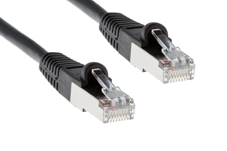 CablesAndKits Cat5e Shielded Ethernet Cable 100 ft, Black, STP RJ45