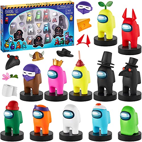 P.M.I. Among Us Stamps for Kids | 12 Among Us Stampers  8 Accessories | Among Us Party Favors and Playable Collectibles | Among Us Toys for Boys and Girls | Mini Toys for an Among Us Party