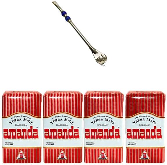 AMANDA YERBA MATE TEA 250G X4PCS + stainless steel straw (GIFT)