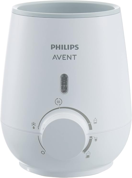 Philips Avent Baby Bottle Heater, Fast and Even Heating, Heating in 3 Minutes, Defrosting Function, Food Warmer, White, SCF355/07