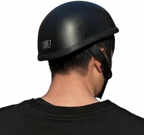 DOT Certified Motorcycle Beanie Half Helmet Novelty Small Helmet Ultra-Thin Low Profile Cruising Skull Cap German Style Light Breathable for ATV Scooter Street Moped Helmet