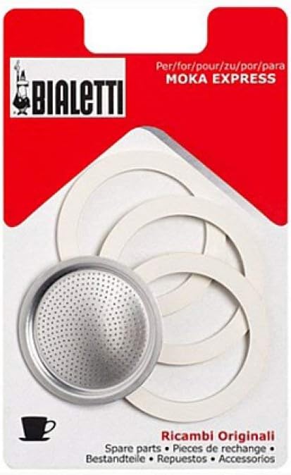 Bialetti Moka Express Replacement Filter/Gasket Set, 1 Cup (Pack of 3)