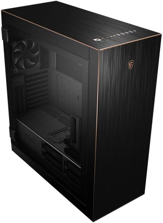 MSI MPG SEKIRA 500G Full Tower Gaming Computer Case with Black Gold Trim, 2 x 200mm  1 x 120mm Fan, USB Type-C, Tempered Glass, E-ATX, ATX, MATX, Mini-ITX