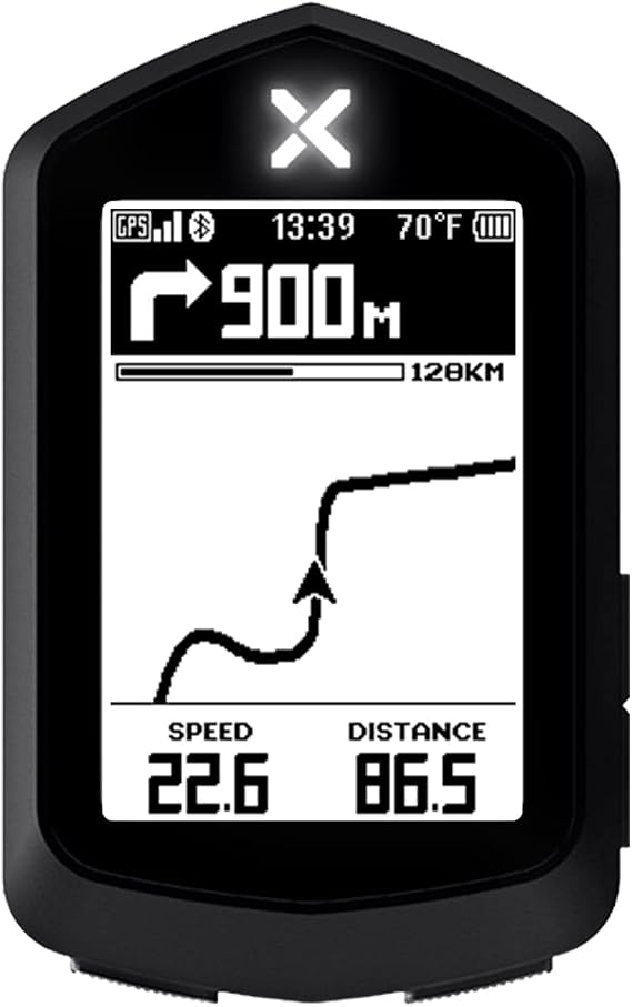 XOSS NAV Cycling Computer GPS Wireless Ant+ Cycling Computer GPS with Bluetooth, IPX7 Waterproof Bicycle Speedometer Odometer with 2.4Inch LCD and Auto Backlight Fits All Bikes