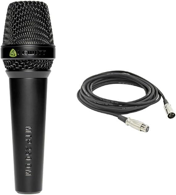 Lewitt MTP-250-DM Handheld Performance Dynamic Microphone with StreamEye 20' Microphone Cable