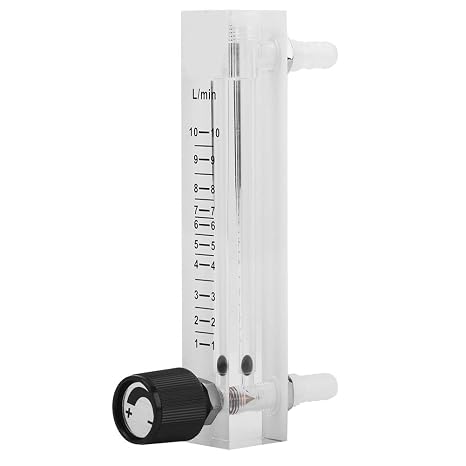 Flowmeter Meter with Control Valve, 1-10LPM, 8mm Barbs, 0.6MPa Pressure Support, for Unidirectional Gas, Oxygen, and Air Measurement