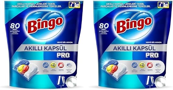Bingo Smart Capsule Pro Dishwasher Detergent Tablet 80s 2 packs