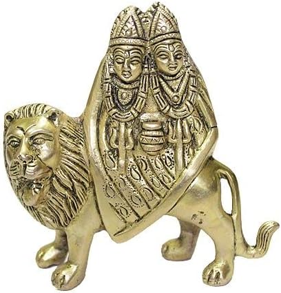 Vedic Vaani Brass Goddess MATA Chandi Chamunda Maa Devi Statue Idol for Puja (1 Pcs)