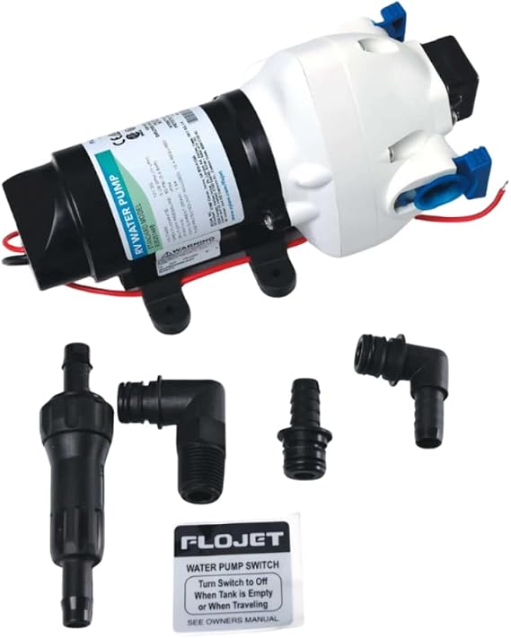 Flojet 03526-144A Triplex Diaphragm Automatic Water System Pump, 2.9 GPM 50 PSI, 12 volt DC
