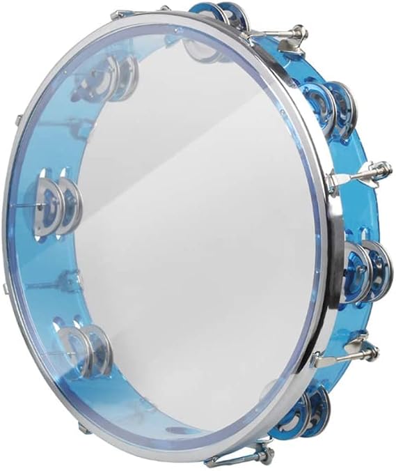 Vilihkc Tambourine Adjustable Tone Hand Drum Double Row Metal Jingles Hand Bell Performance Level Handheld Percussion