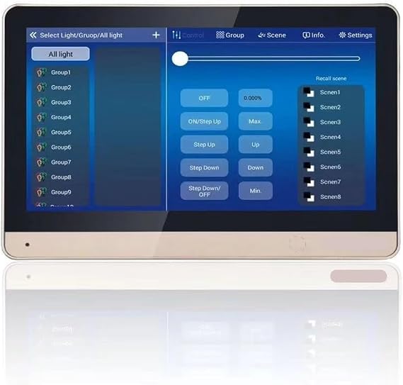 PE-X7 Touch + Voice Control DALI dimming System Panel with Scene Settings