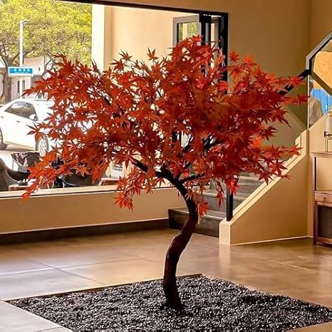 Artificial Maple Tree, Simulation Maple Tree, Red Maple Tree Outside Fall Decor, Dwarf Red Maple Tree, Fake Japanese Maple Tree, Artificial Tree(5mx4.5m)