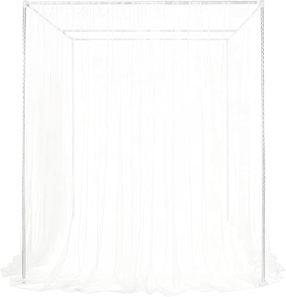 Stainless Steel Canopy Bed Frame - Queen Size, Bed Post Poles, Bed Canopy Frame, Thicken Bed Frame Bracket for Metal Bed, Mosquito Curtains Bedroom Decor
