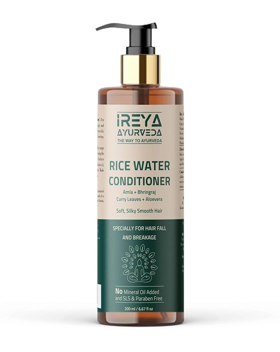 Rice water Hair Conditioner with Amla & Bhringraj Extract | For Smooth, Soft & silky Hair | Anti-Hair Fall Conditioner | Nourishing Conditioner for Healthy Hair | Suitable for All Hair Types