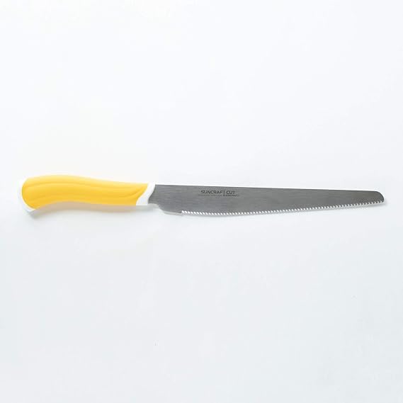 Suncraft HE-2101 Bread Knife, Smooth Bread Knife, Cleans Fresh Bread and Hard Bread, Loved by Professionals, Made in Japan