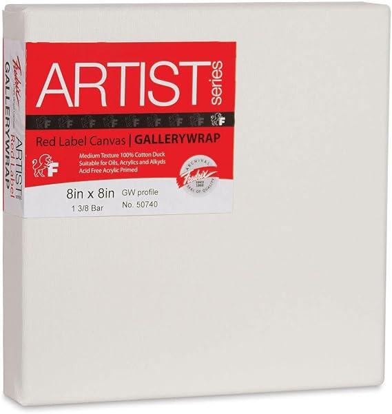 Fredrix Profile Cotton Canvas - 8" x 8", Gallerywrap
