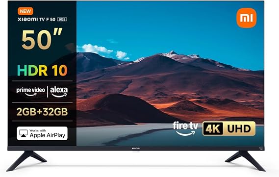 XIAOMI TV F 50, 50 Inch 4K UHD, Smart TV, Fire TV, HDR10, MEMC [Energy Class F]