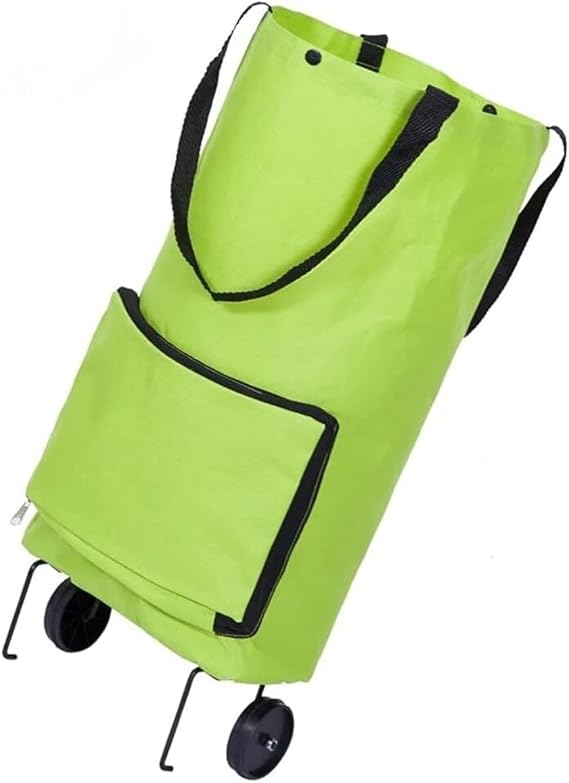 Shopping Trolley Folding Shopping Bag Shopping Buy Food Trolley Bag On Wheels Bag Buy Vegetables Shopping Organizer Shopping Cart(Grün)