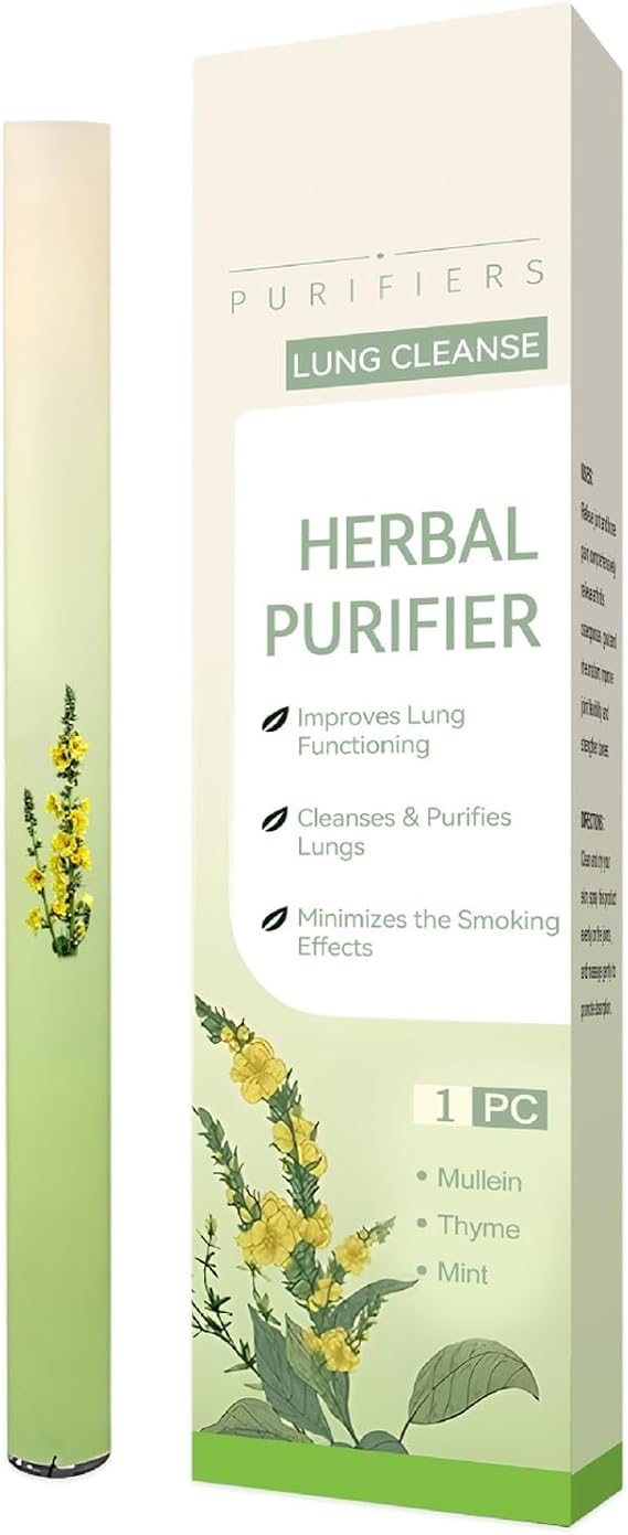 Herbal Diffuser Pen,Portable Atomizing Freshener for Lung Cleansing & Boost Breathing Support,Herbal Diffuser Inhaler with Natural Mullein/Thyme/Mints Guarana/Green Tea 1 Pc