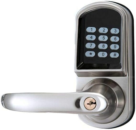 Keyless Smart Lock, Keyless Digital Door Lock Electronic Security Entry Passcode + Card + Key Suitable for Home Offices, Hotels, Vacation Homes (Left Handle)