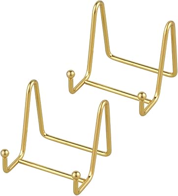 Artliving Plate Stands for Display - Plate Holder Display Stand Table Easel Picture Frame Stand Display Photo|Decorative Plate |Dish | Tabletop Art-3inch-Gold