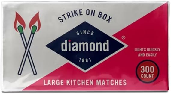 Diamond Large Kitchen Matches, Strike on Box, 300 Count, 3 Pack (900 Total)
