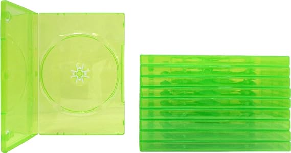 (10) Empty Standard Translucent Green Replacement Games Cases - Compatible With XBox 360 - #VGBR14XBOX