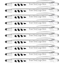 Personalized Stylus Pens With your Custom Logo or Text-300 Pack Bulk-for Businesses, Parties, and Events, 2 in 1 Capacitive Stylus & Ballpoint Pen compatible with most touchscreen Devices, Black