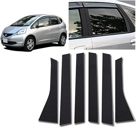 New Carbon Fiber B Pillar Sticker for Honda Jazz Fit 2008-2013