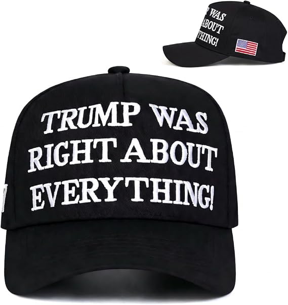 45-47 Baseball Cap Embroidered with Trump was Right About Everything and USA Flag for Mens Women, Adjustable Hat