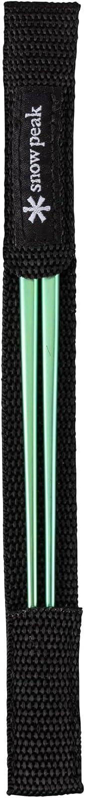 Snow Peak Titanium Chopsticks with Sleeve, Green, Ultralight Japanese Titanium Cutlery for Camping, Daily use & Outdoors
