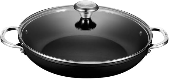 Le Creuset Toughened Non-Stick PRO Braiser with Glass Lid, 4 qt. | Shallow Casserole